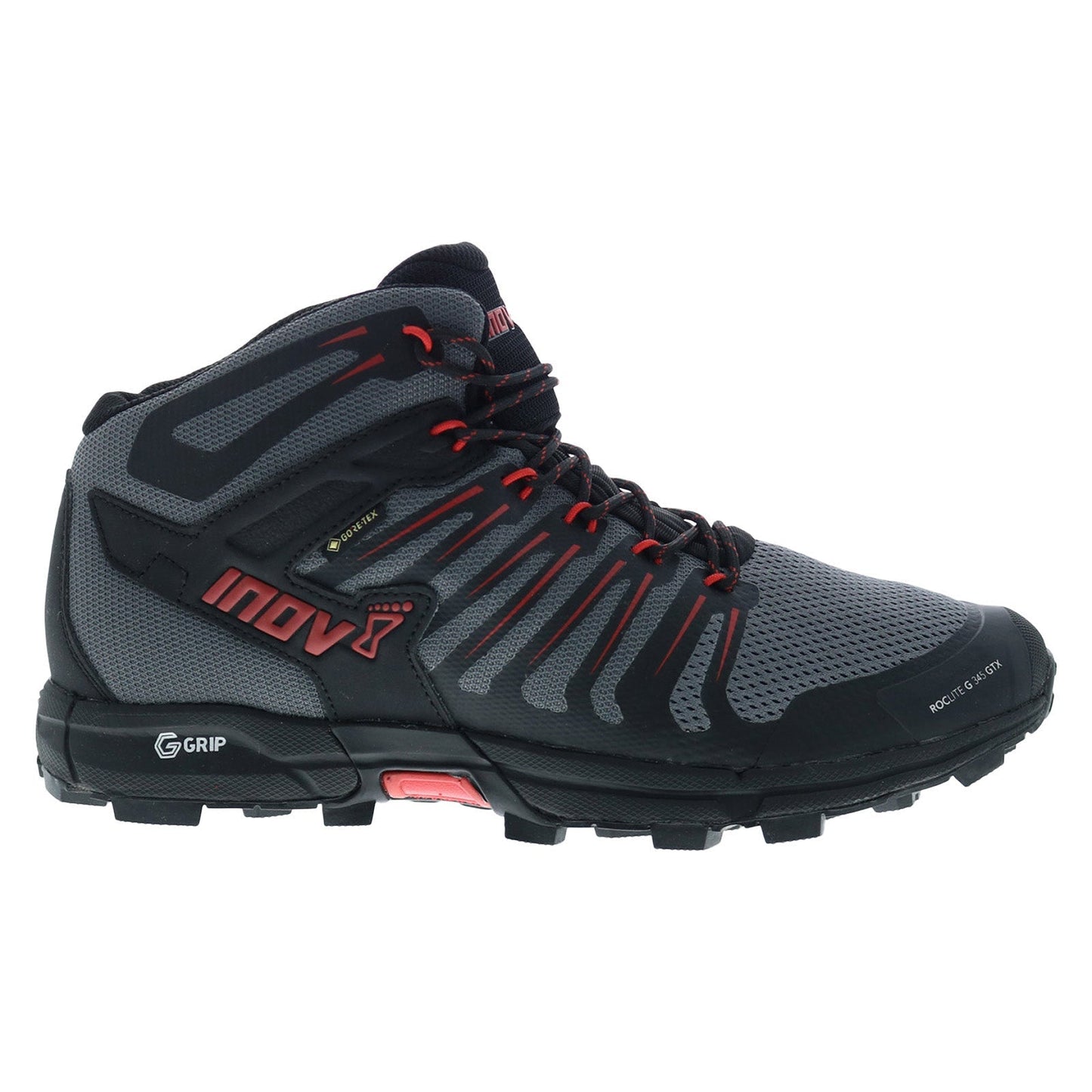 Men's Inov8 Roclite G 354 GTX, Grey/Black/Red, 13 D Medium